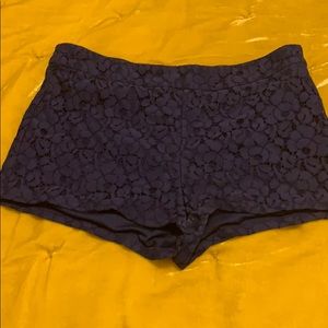 Blue lace shorts